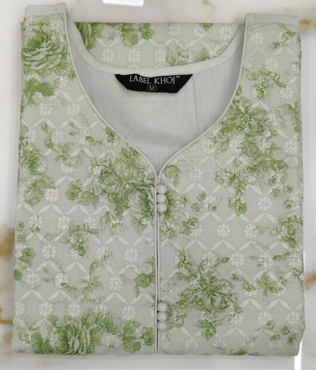 Label khoj chiffly print kurta with pant and dupatta