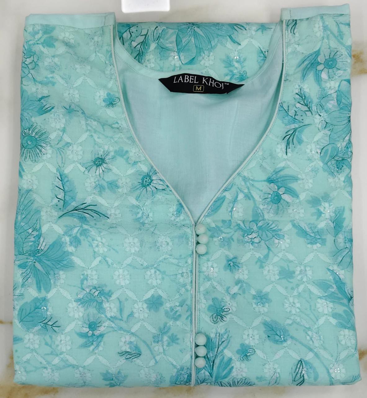 Label khoj chiffly print kurta with pant and dupatta