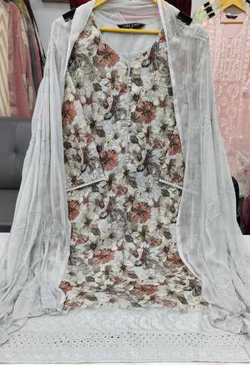 Label khoj chiffly print kurta with pant and dupatta