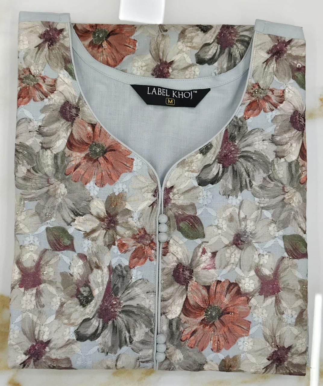 Label khoj chiffly print kurta with pant and dupatta
