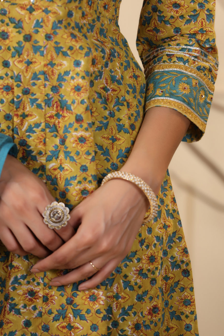 Munsell Yellow Anarkali Kurta With Duppatta