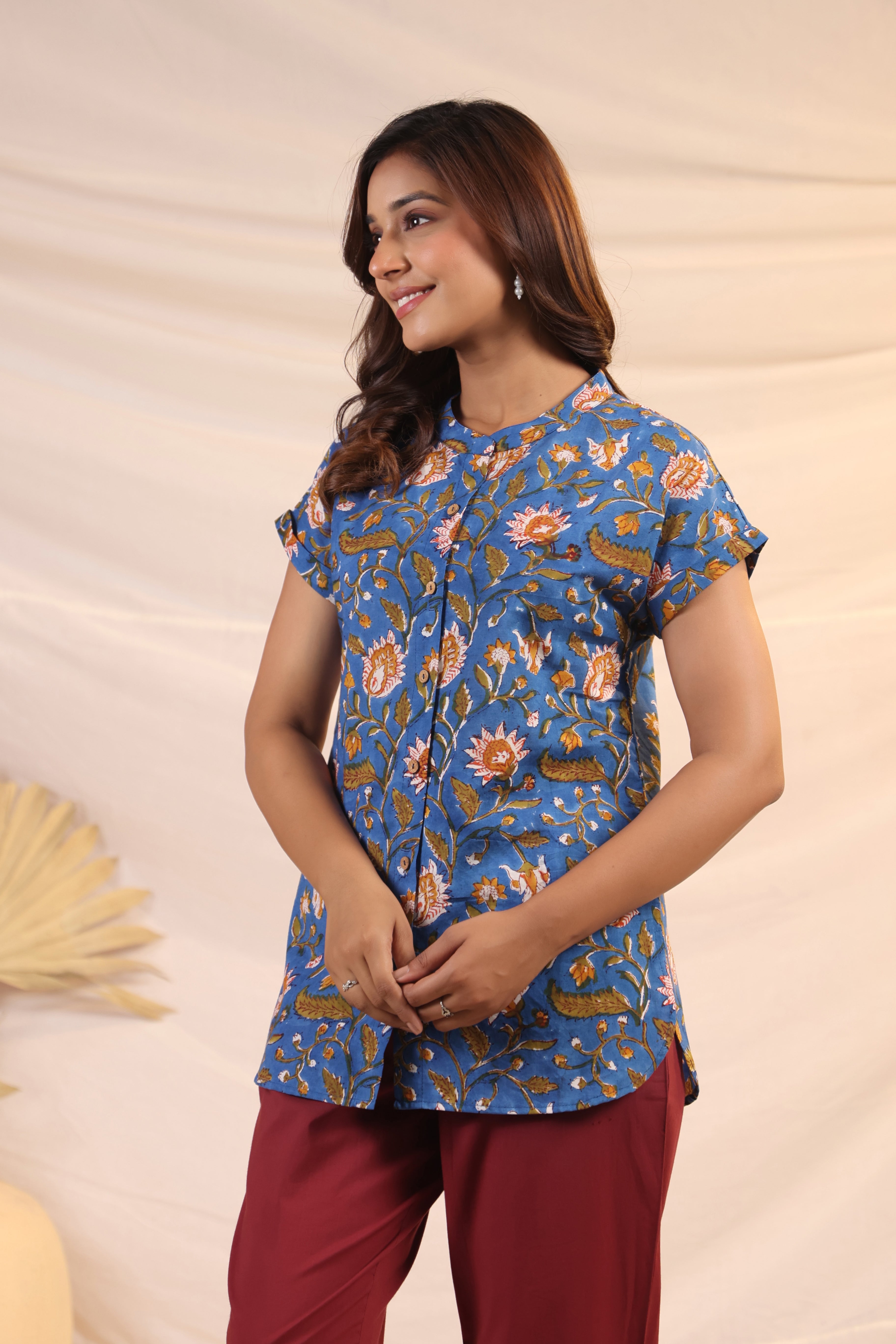 Shuddhi Blue and Green Shirt