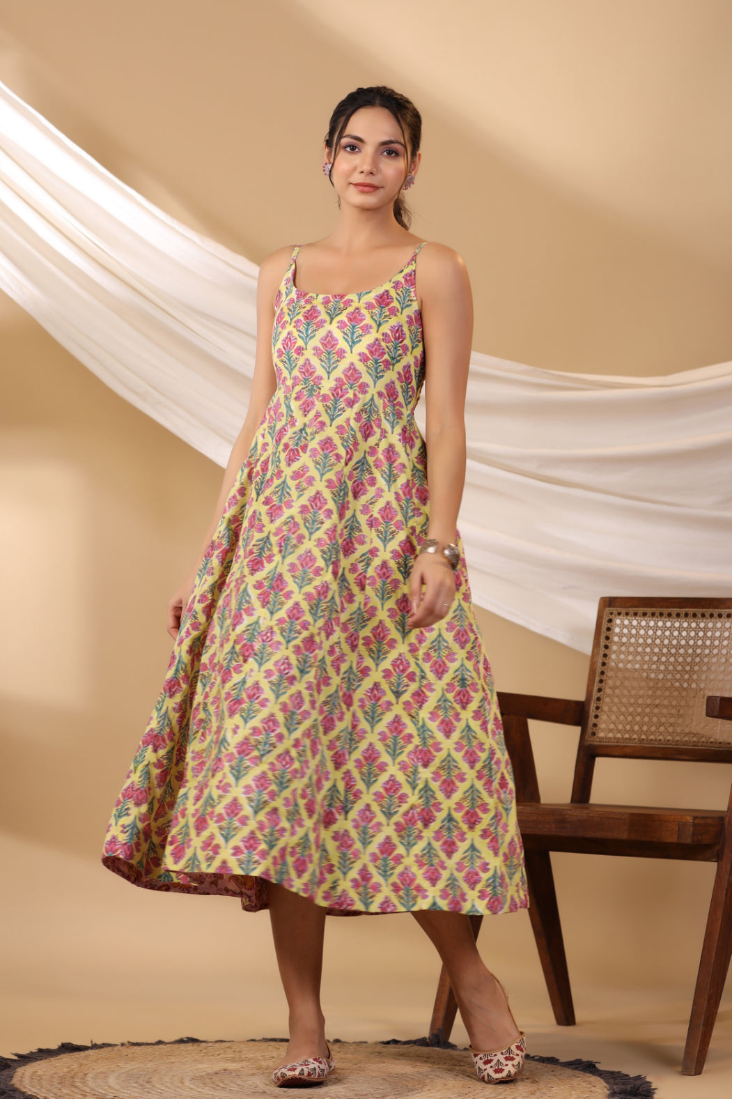 Crayola Lemon Yellow Spegatie Dress