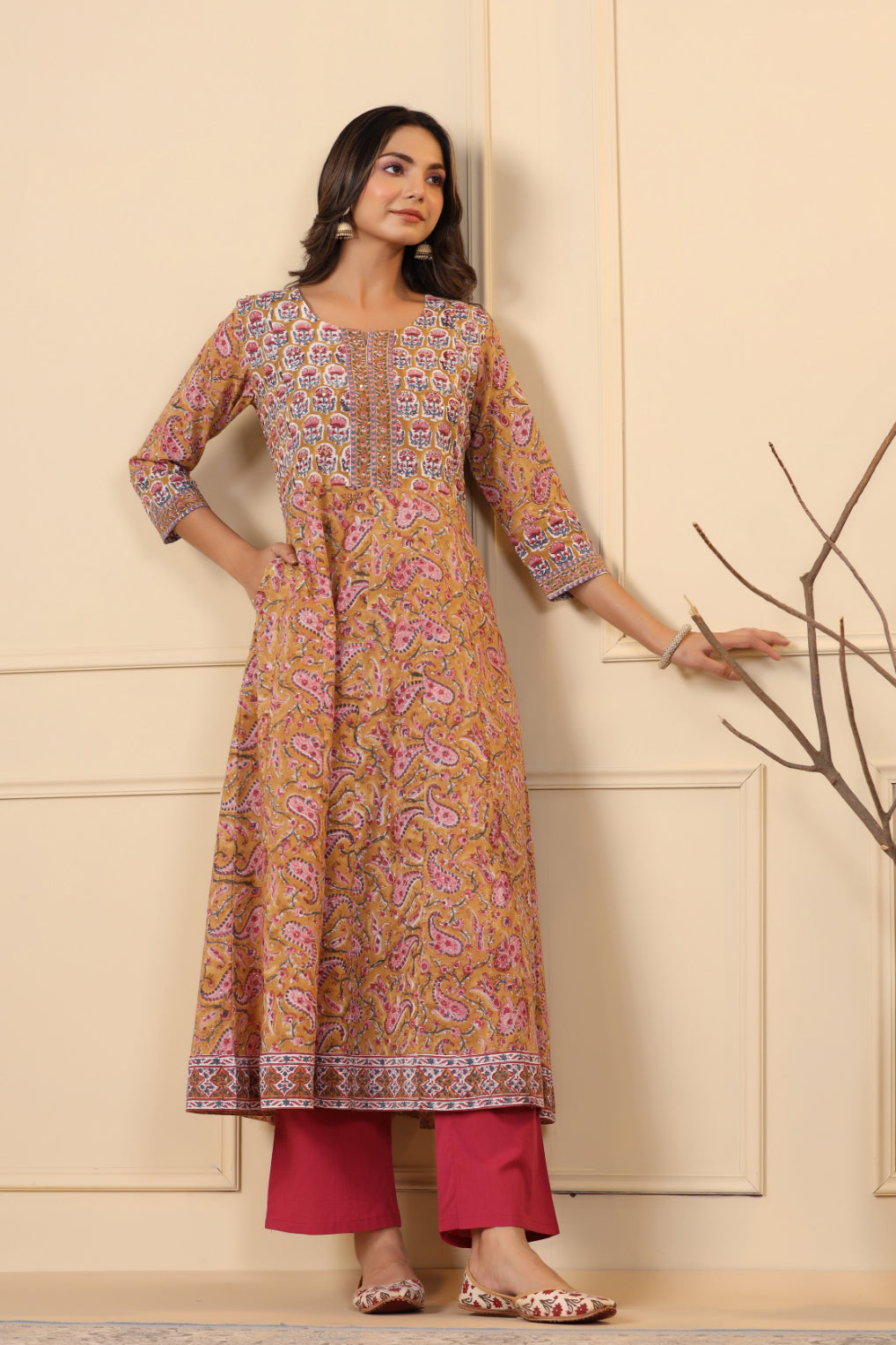 Biscotti Brown A-Line Kurta