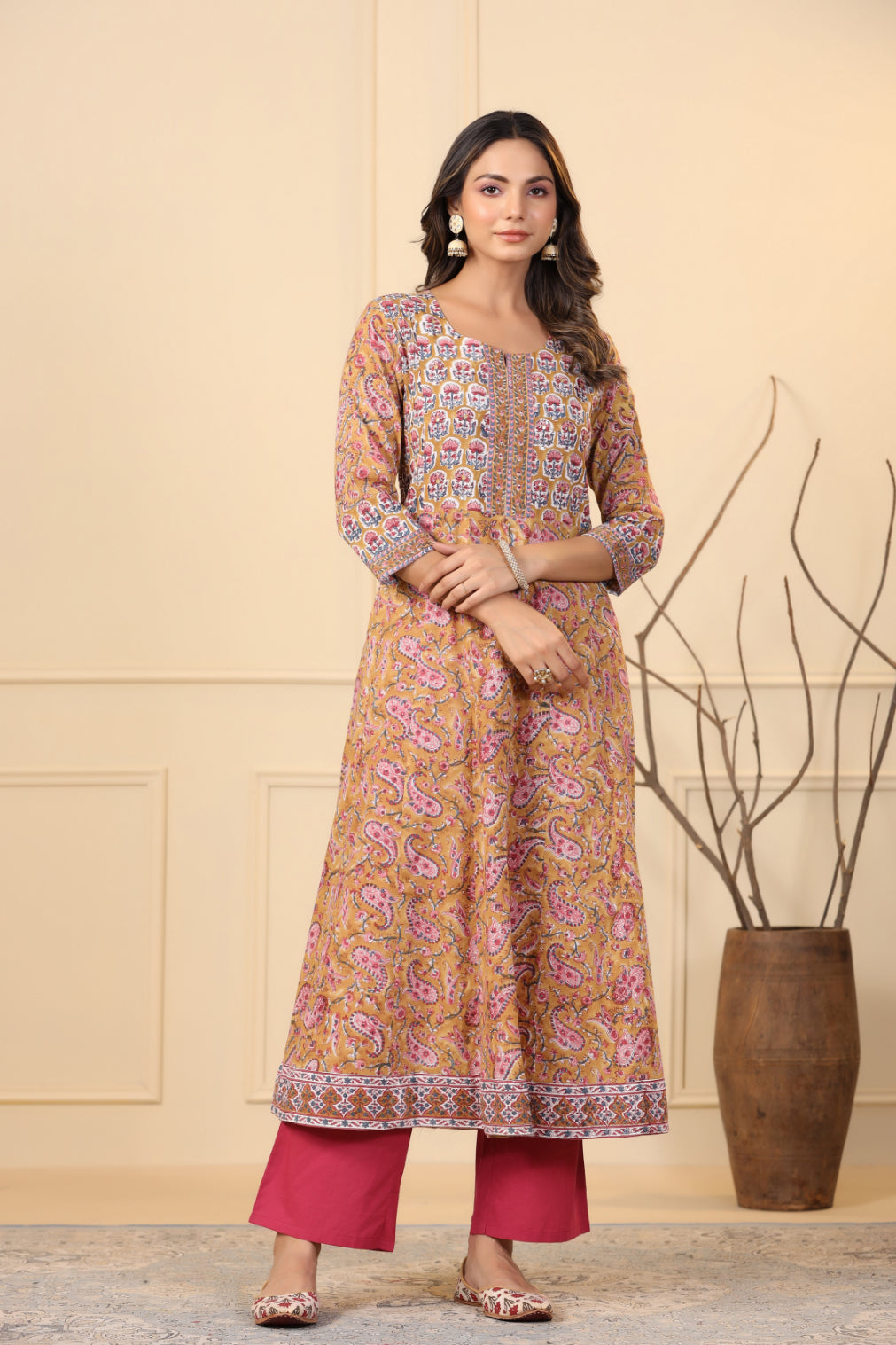 Biscotti Brown A-Line Kurta