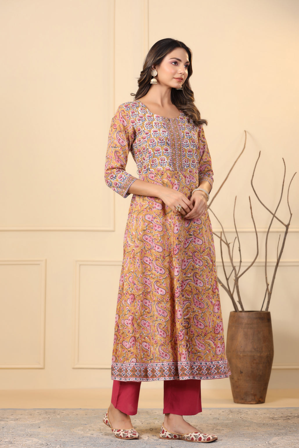 Biscotti Brown A-Line Kurta