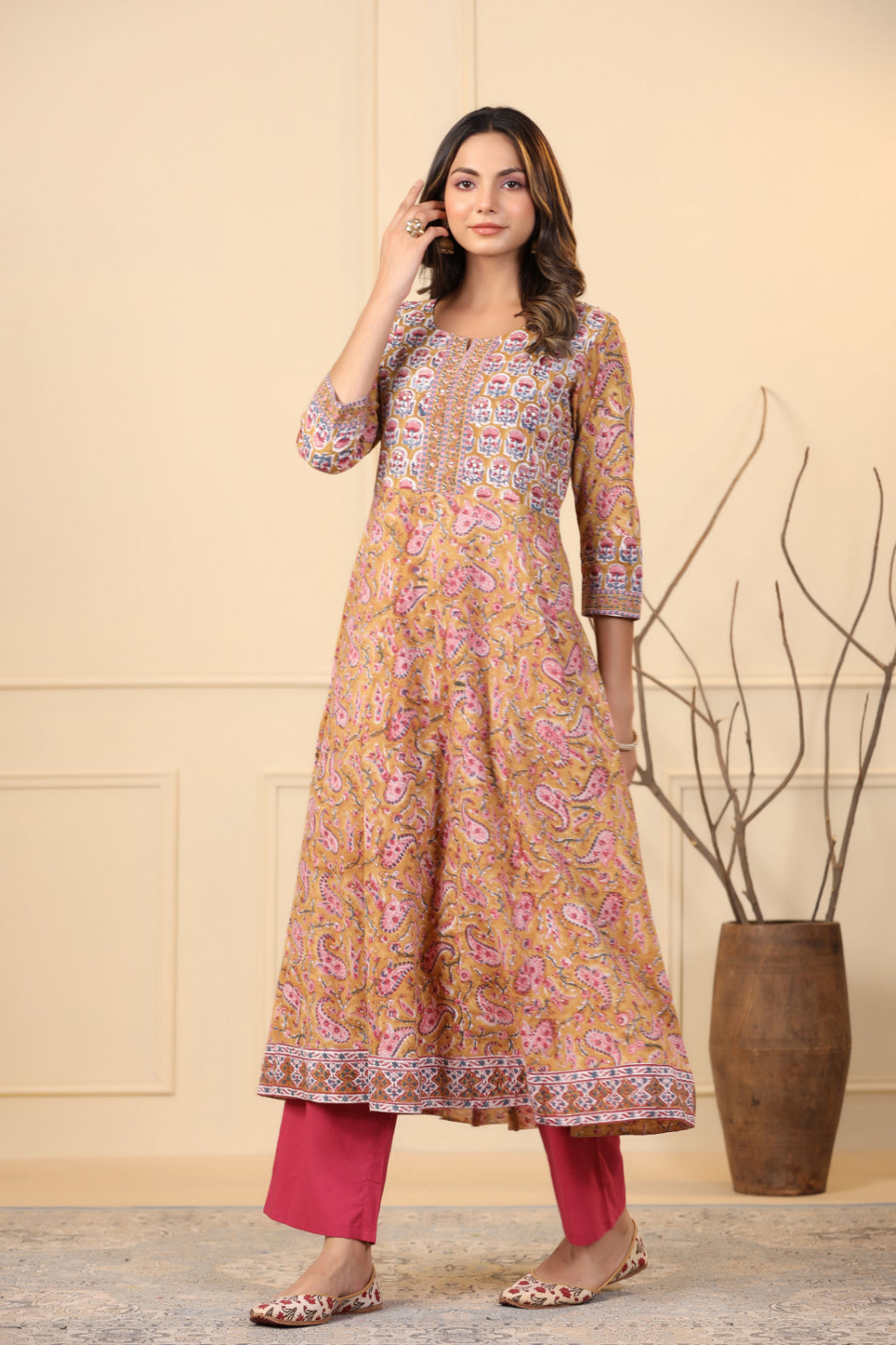 Biscotti Brown A-Line Kurta