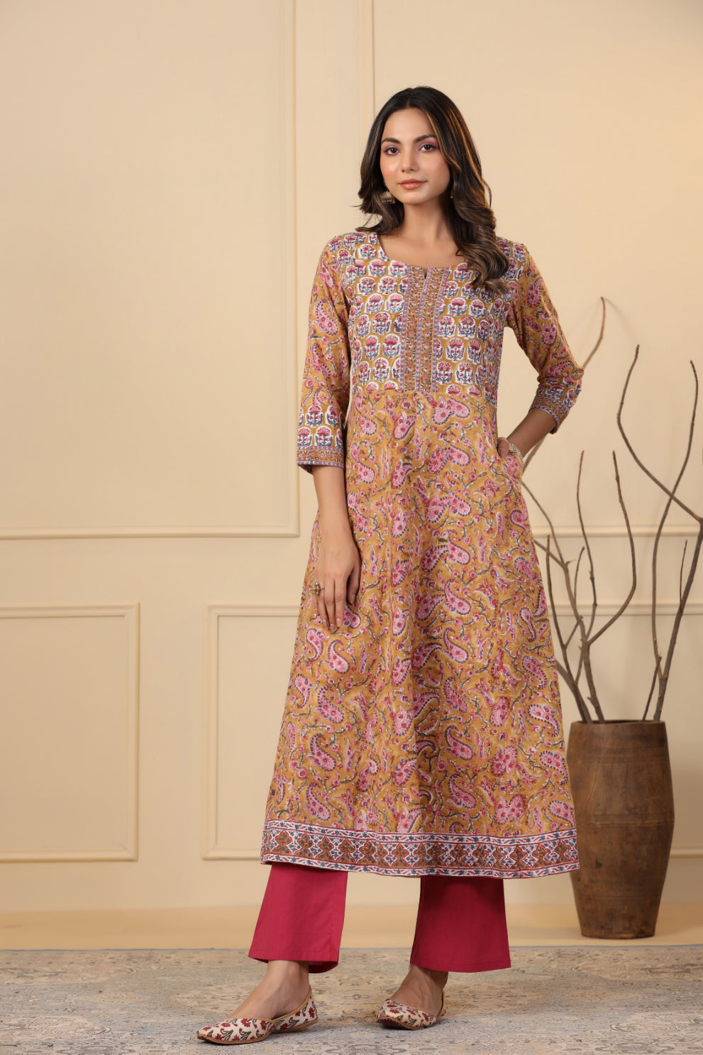 Biscotti Brown A-Line Kurta