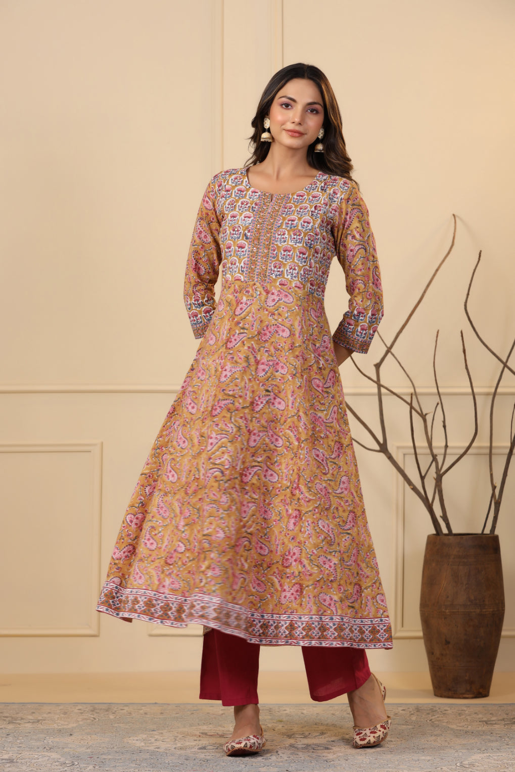 Biscotti Brown A-Line Kurta