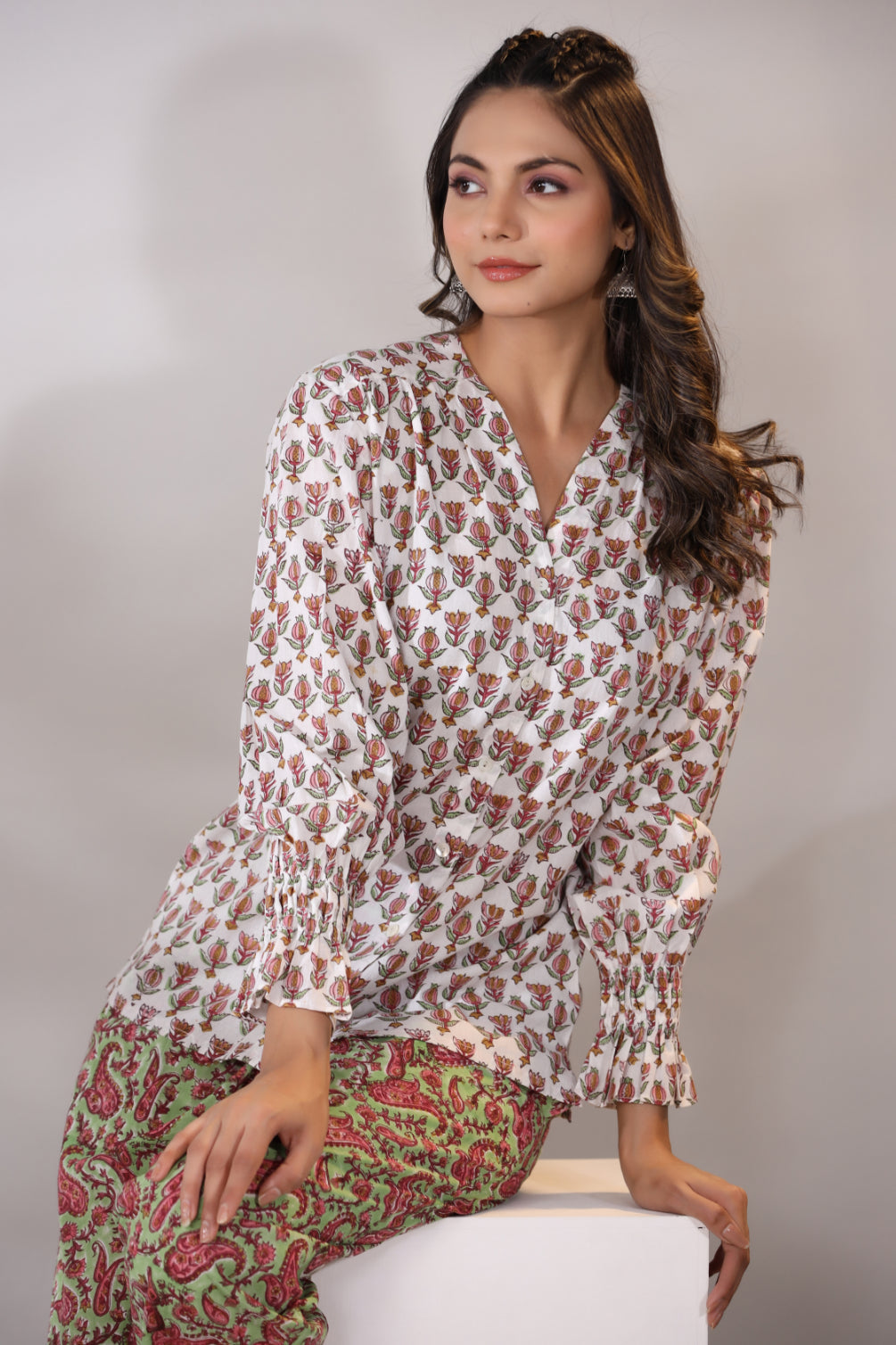 White Shirt Top With Pant