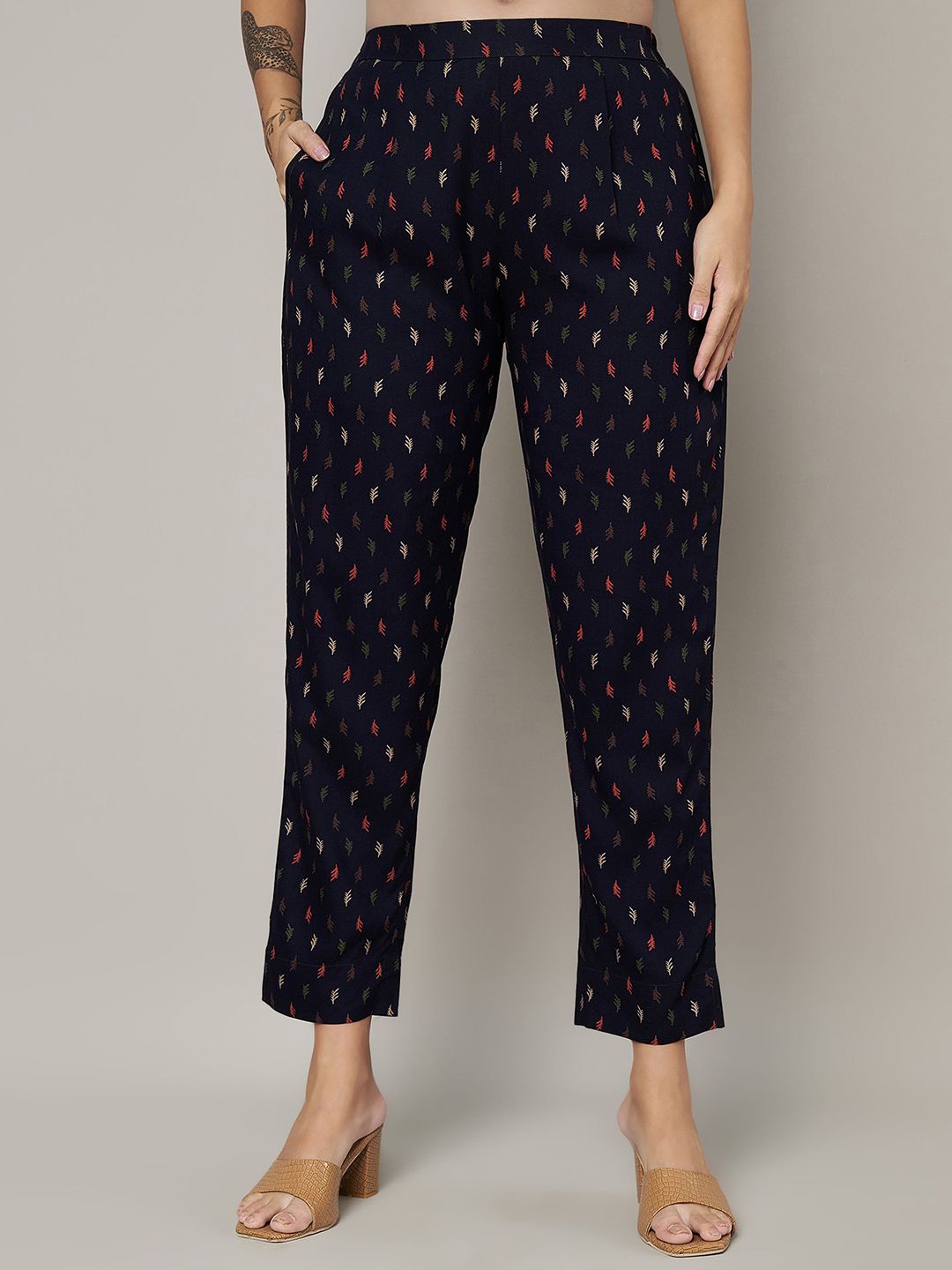 Label Khoj Womens Blue Rayon Printed Coord Set