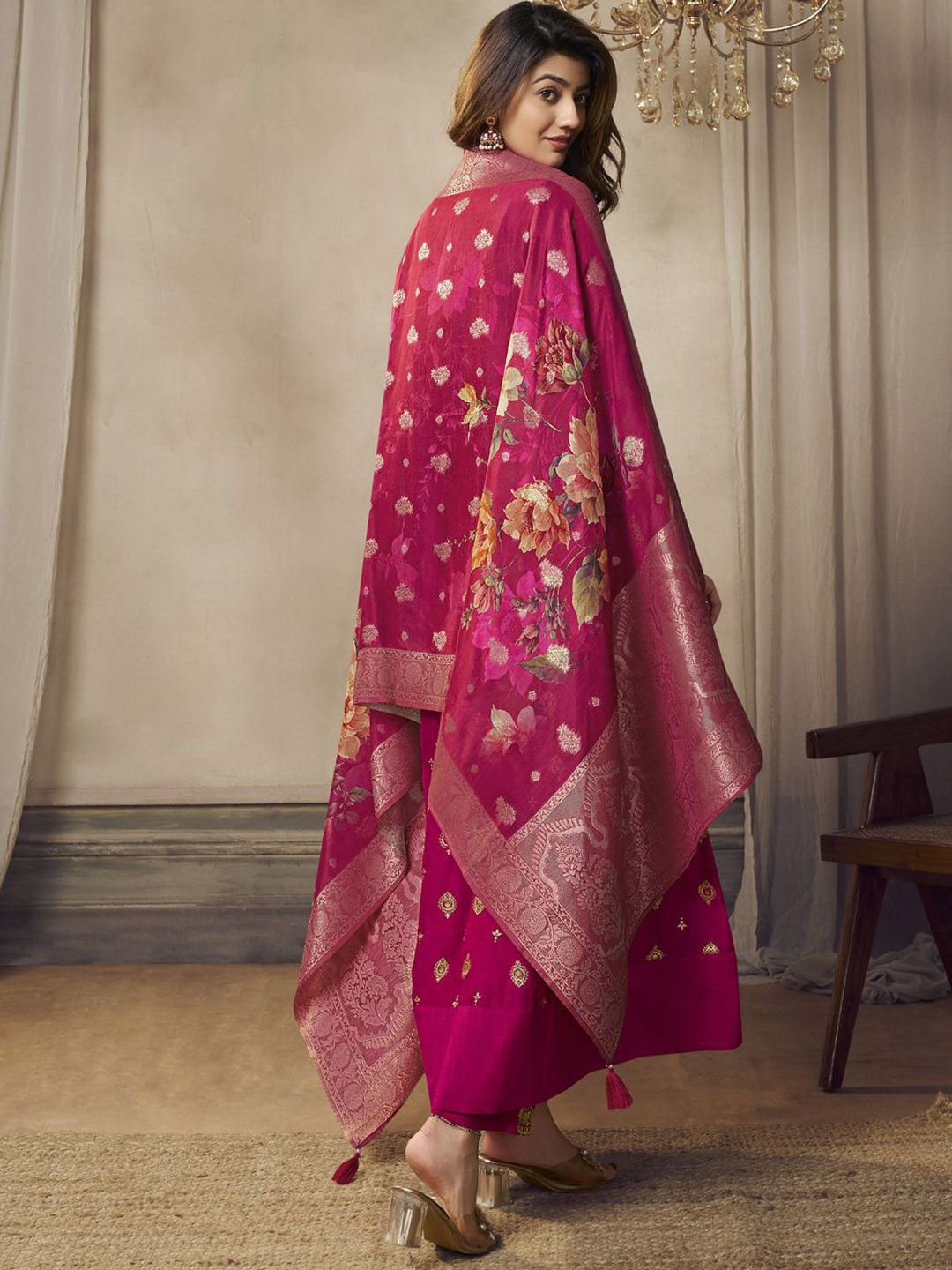 Label khoj Beautiful Anarkali kurta With Pant and Dupatta Set