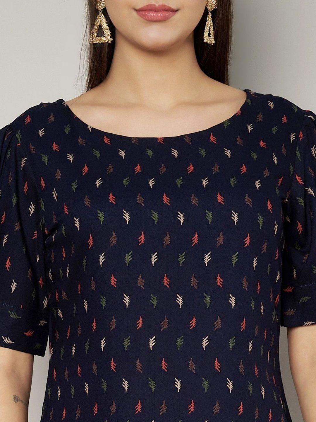 Label Khoj Womens Blue Rayon Printed Coord Set