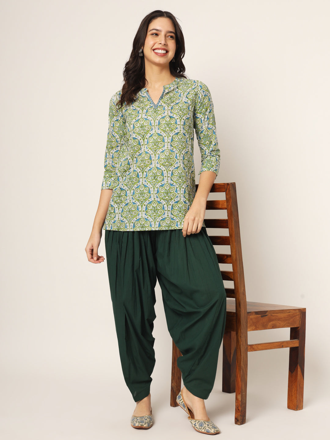 Bottle Green Patiala Pant