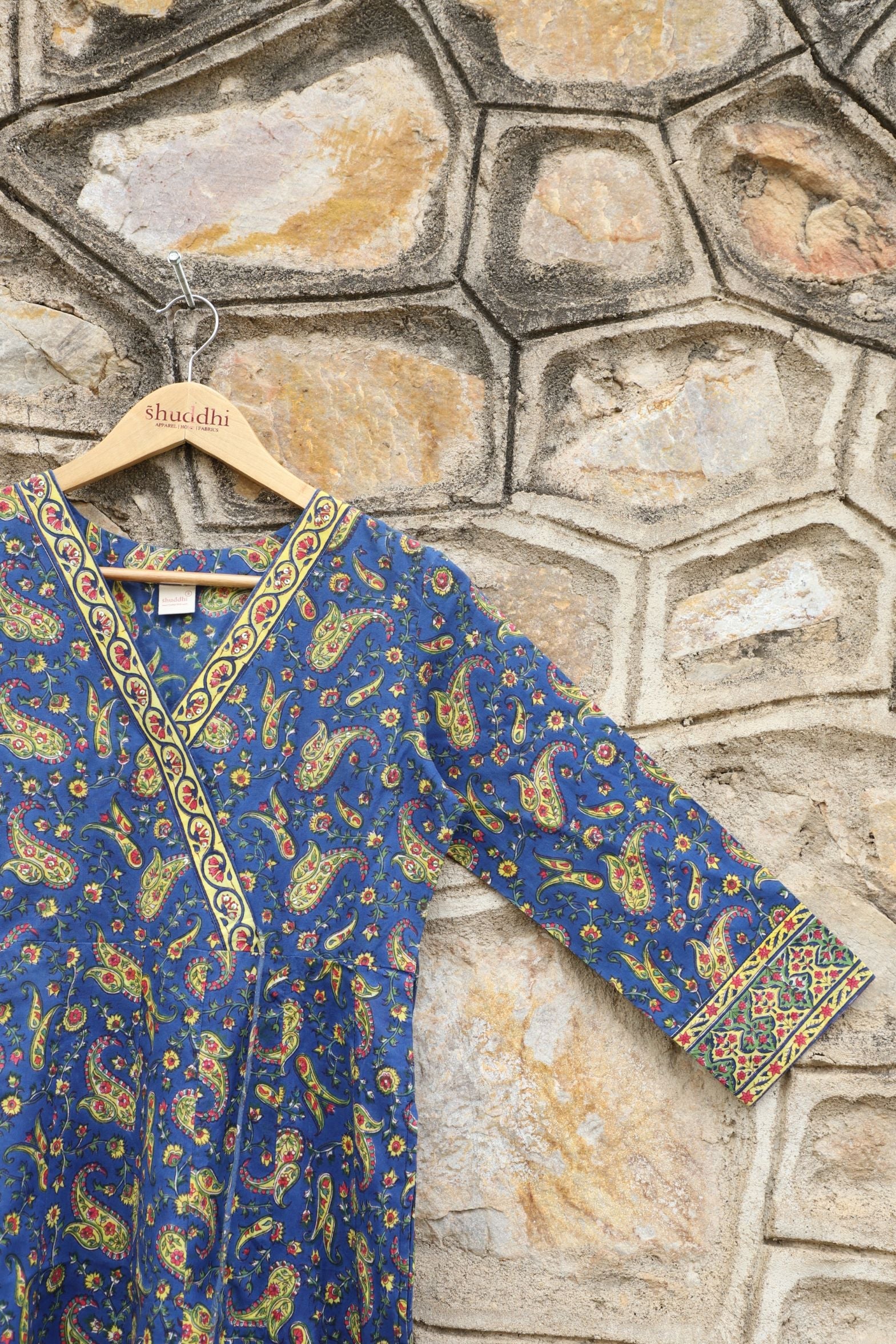 Cobalt blue Angarakha Anarkali Kurta