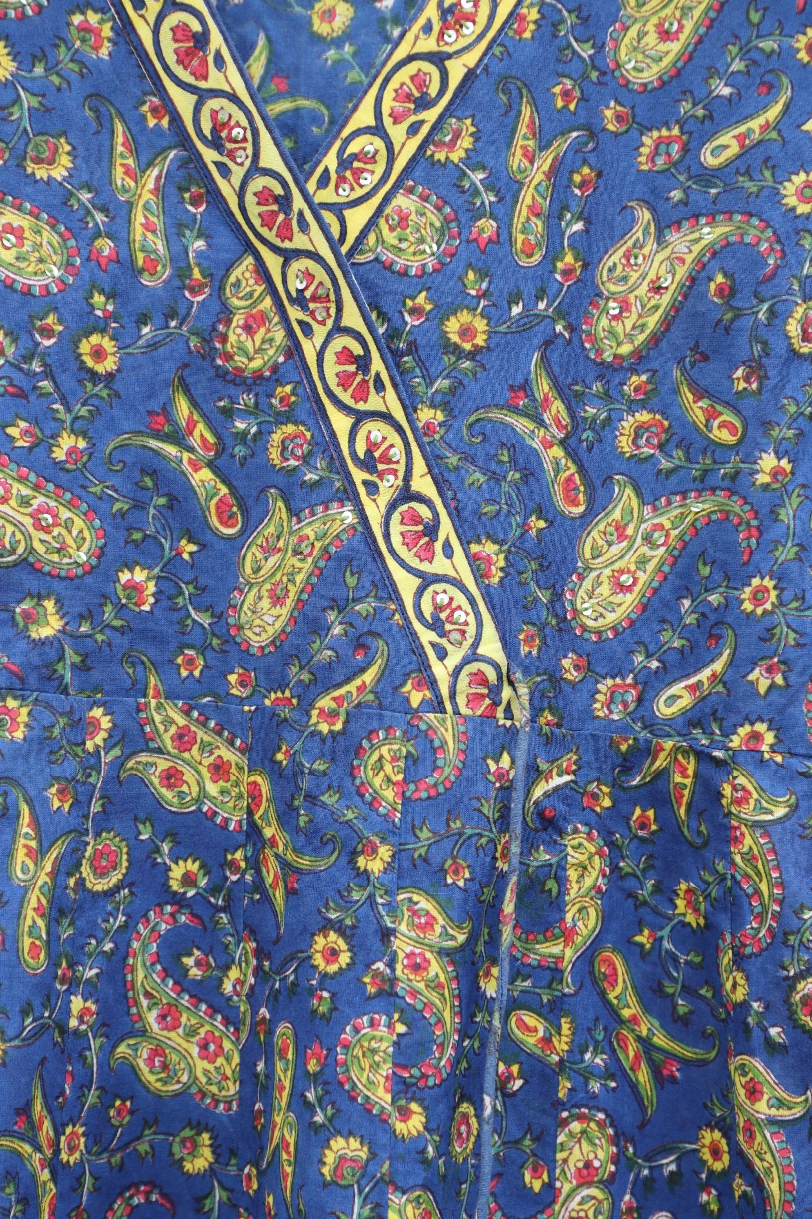 Cobalt blue Angarakha Anarkali Kurta