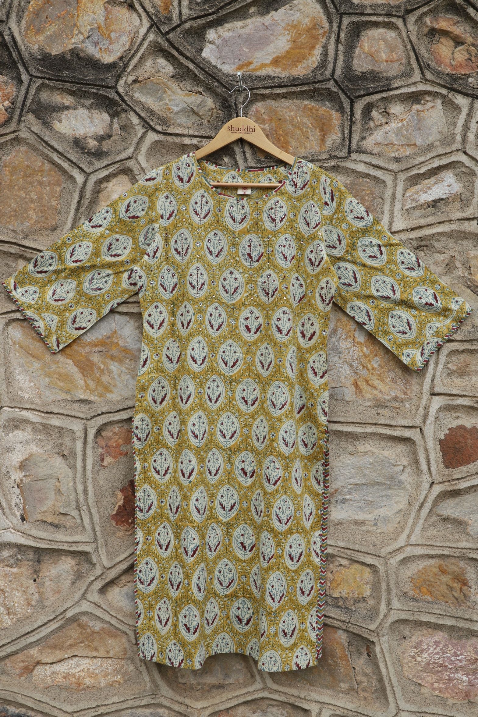 Mustard Straight Kurta